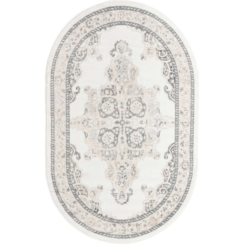 Anjelita Oriental Indoor Rug, Oval 5' x 8'