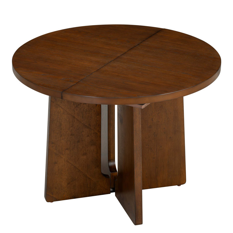 Table de salle à manger à rallonge de 41,3 po avec rallonge amovible de 16 po, table de cuisine extensible en bois massif jusqu'à 57,3 po, table de salle à manger à piédestal pour la salle à manger et la cuisine