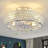 20" Crystal Ceiling Fan with Lights - Enclosed Bladeless Design, Reversible DC Motor & Remote, 6-Speed Quiet, Flush Mount Low Profile Electroplated Mirror Finish, for Bedroom/Living Room