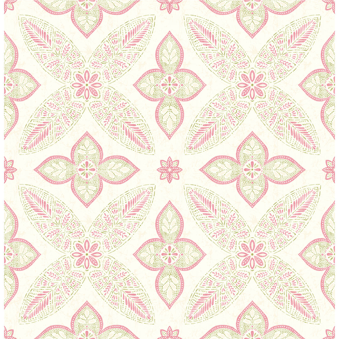 Kismet Off Beat Ethnic 33' x 20.5" Floral 3D Embossed Wallpaper Brewster Home Fashions 