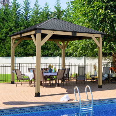 10 pi. L 10 pi. D Pavillon de jardin en bois