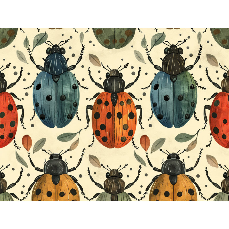 Coussin décoratif coccinelle en coton, H 16 po x l 16 po