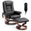 Fauteuil inclinable de massage en cuir chauffant avec repose-pieds-886313507
