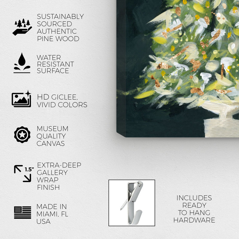 « christmas tree 2 », peinture sur toile, H 15 po x l 10 po x P 1,5 po