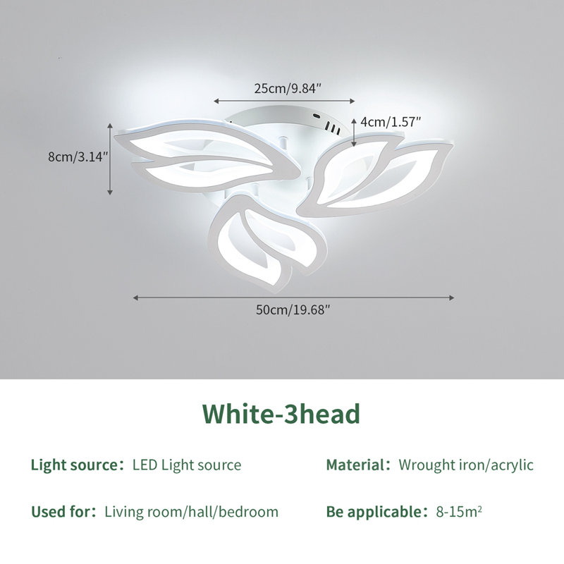 Marguez 3-Light LED 50cm LED Semi Flush Mount Ceiling Light, 6000K