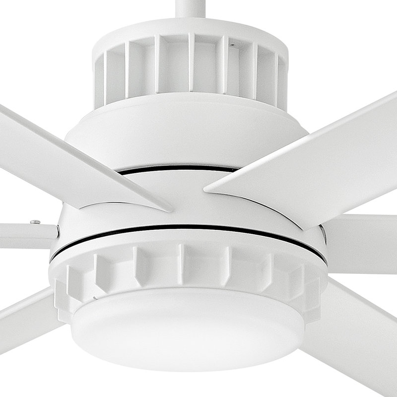Ventilateur de plafond standard 72 pouces à 6 pales avec télécommande et éclairage inclus, Blanc mat