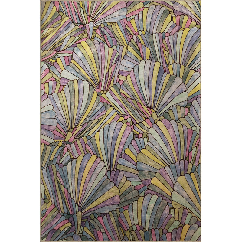 Mira Multi-Colored Mixed Shape Abstract Patterned Creative Modern Decorative Rug, Rectangle 3'3.37" x 4'11.06"