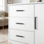 Paquet de 10 poignées d'armoire de 6,3 pouces (160 mm), poignées de tiroir moletées au fini noir mat et chrome poli, quincaillerie d'armoire de cuisine durable avec vis universelles-125002877-125002876