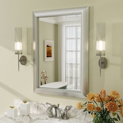 Amara Tempered Glass and Aluminum Alloy Framed French Cleat Mounted Wall Mirror