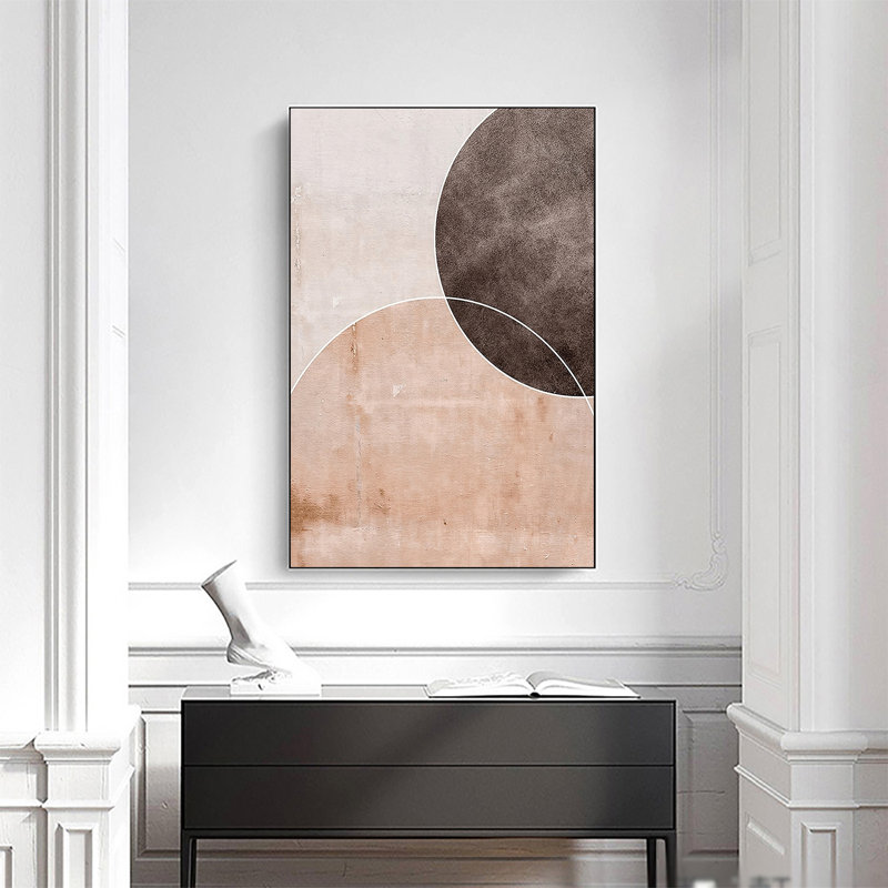 Earic Abstract Circle On Canvas Painting