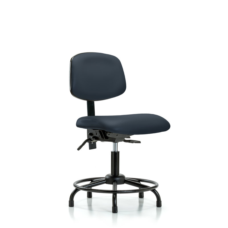 Kacey Vinyl Drafting Chair, Glides, Not Included, Taupe
