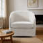 Fauteuil demi-tonneau pivotant à 360 °, fauteuil d'appoint rembourré en tissu chenille, fauteuil moderne, assemblage complet