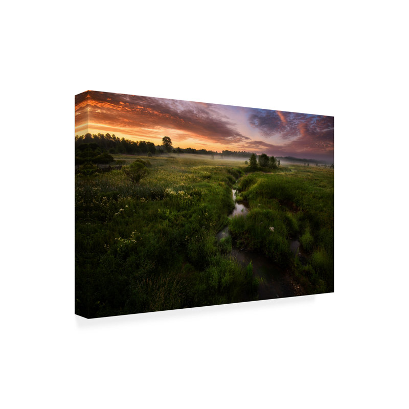 Kirill Volkov  Morning On Kesma River Canvas Art, 30" H x 47" W