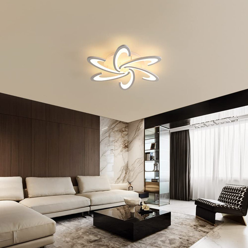 Abbotsen Dimmable 5-Light 70cm LED Semi Flush Mount With Remote Control