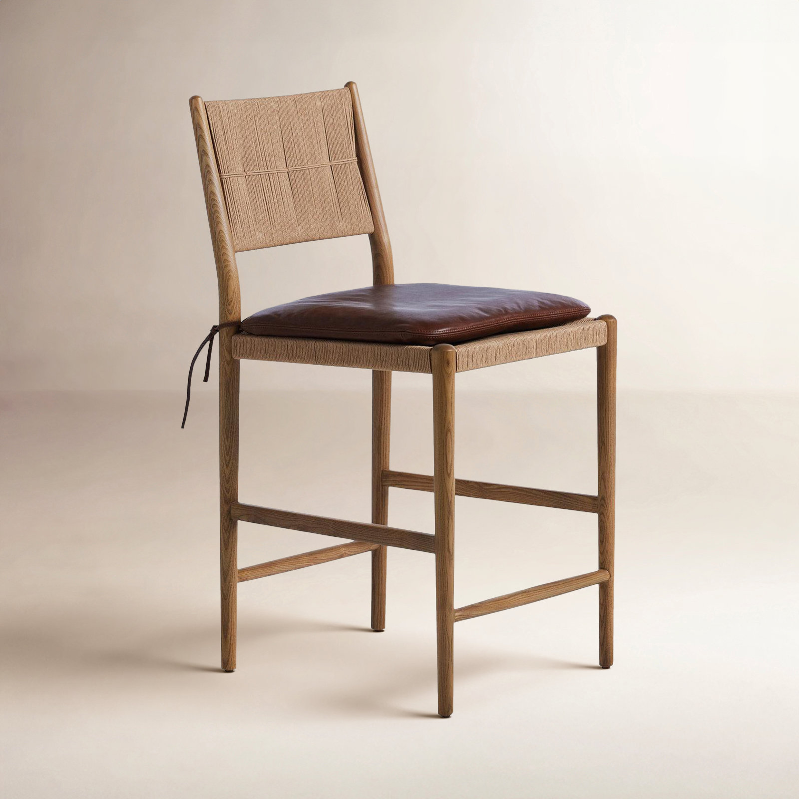Dara Stool With Cushion, Dark Brown, Brown, Counter Stool (25.08" Seat Height)