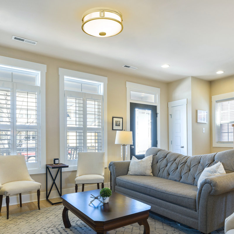12" Round 2-light Flush Mount Ceiling Light