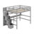 Loft Bed With Desk, Storage Shelves And Staircase-107985957