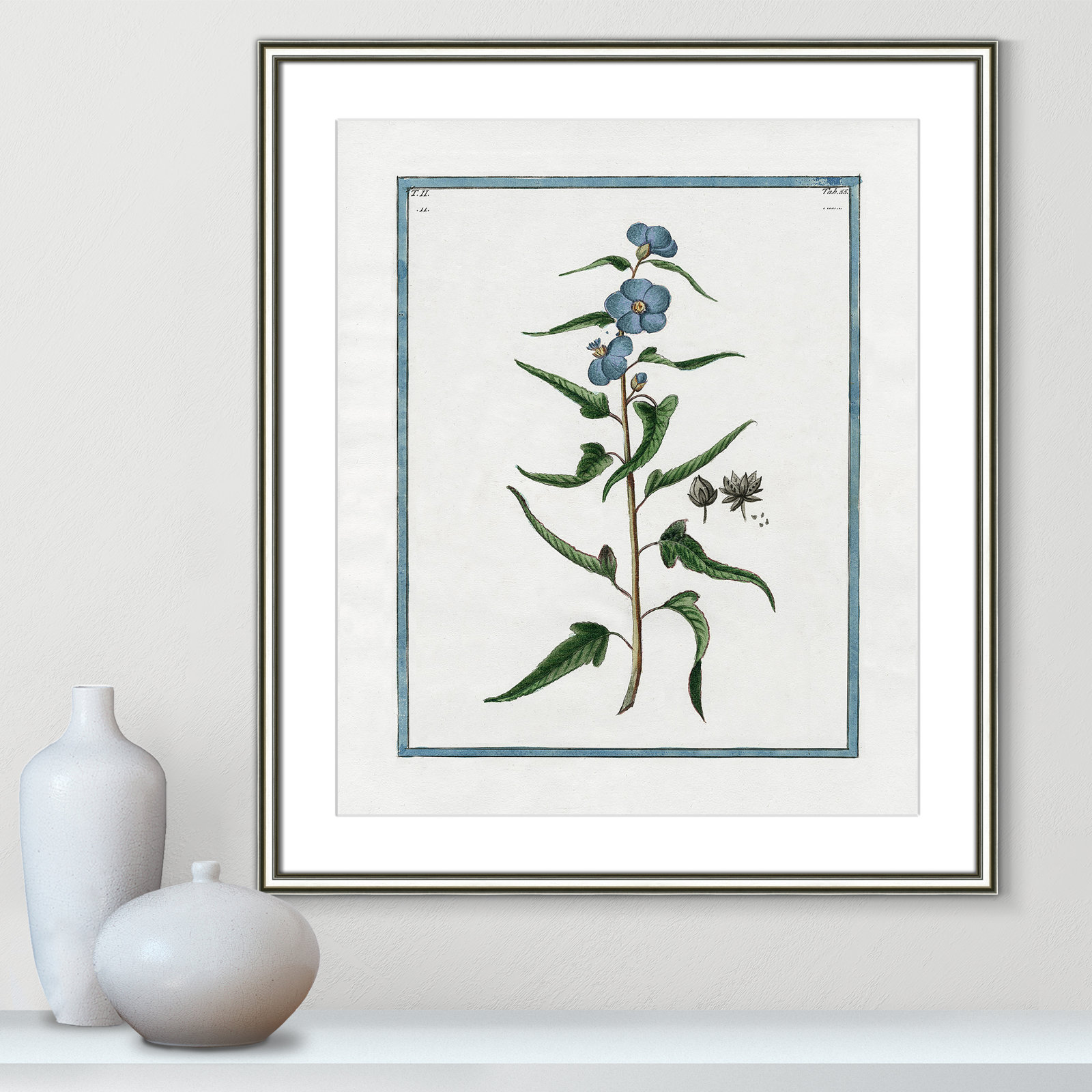 Colombe "Shabby Elegance Botanical I" Print, 22.75" W x 26.75" H, Silver Framed