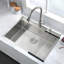 Heat 30 In Stainless Steel Kitchen Sink With Spacious Basin & 3.5" Drain Rust Basket Strainer Coating