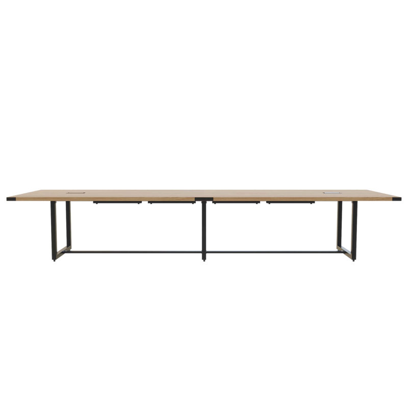 Mirella Rectangular Conference Table, 29.5" H x 192" L x 47.25" D, Sand Dune, Black