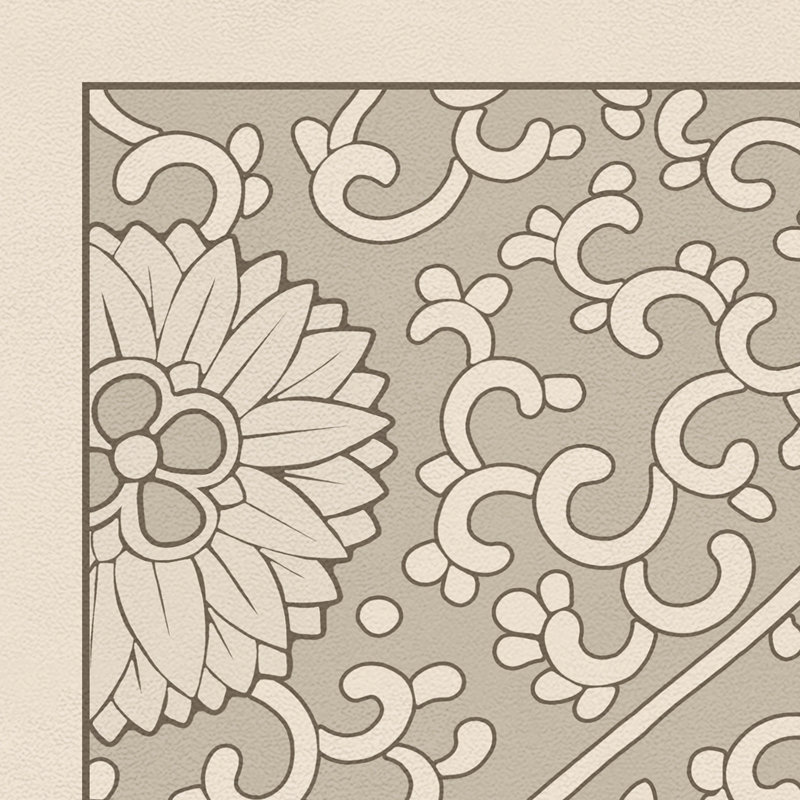 Hawarden Vinyl Floral Indoor Rug, Runner 2'6" x 8'