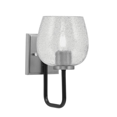 Applique murale 1 lumière Amarmula, finition noir mat et graphite, verre fumé de 6 po