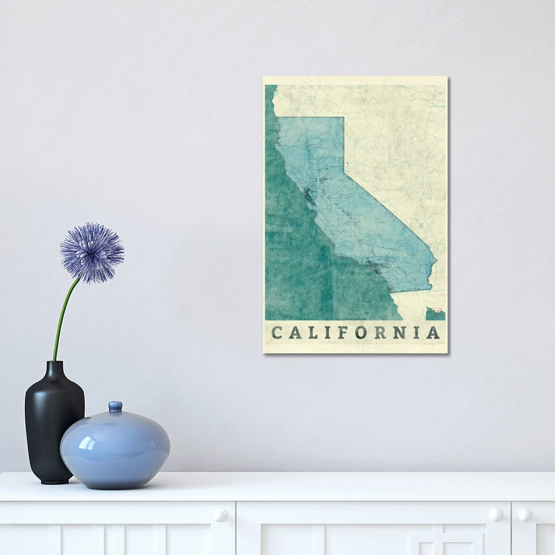 California Map by Hubert Roguski - Wrapped Canvas Print, 30.48 cm H x 45.72 cm W