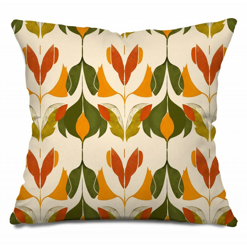 Coussin réversible Pasted Leaves, H 26 po x l 26 po