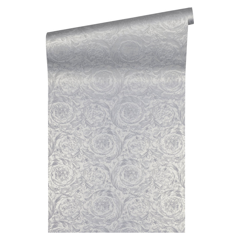 10.05m x 70cm Wallpaper Roll, Grey/Metallic
