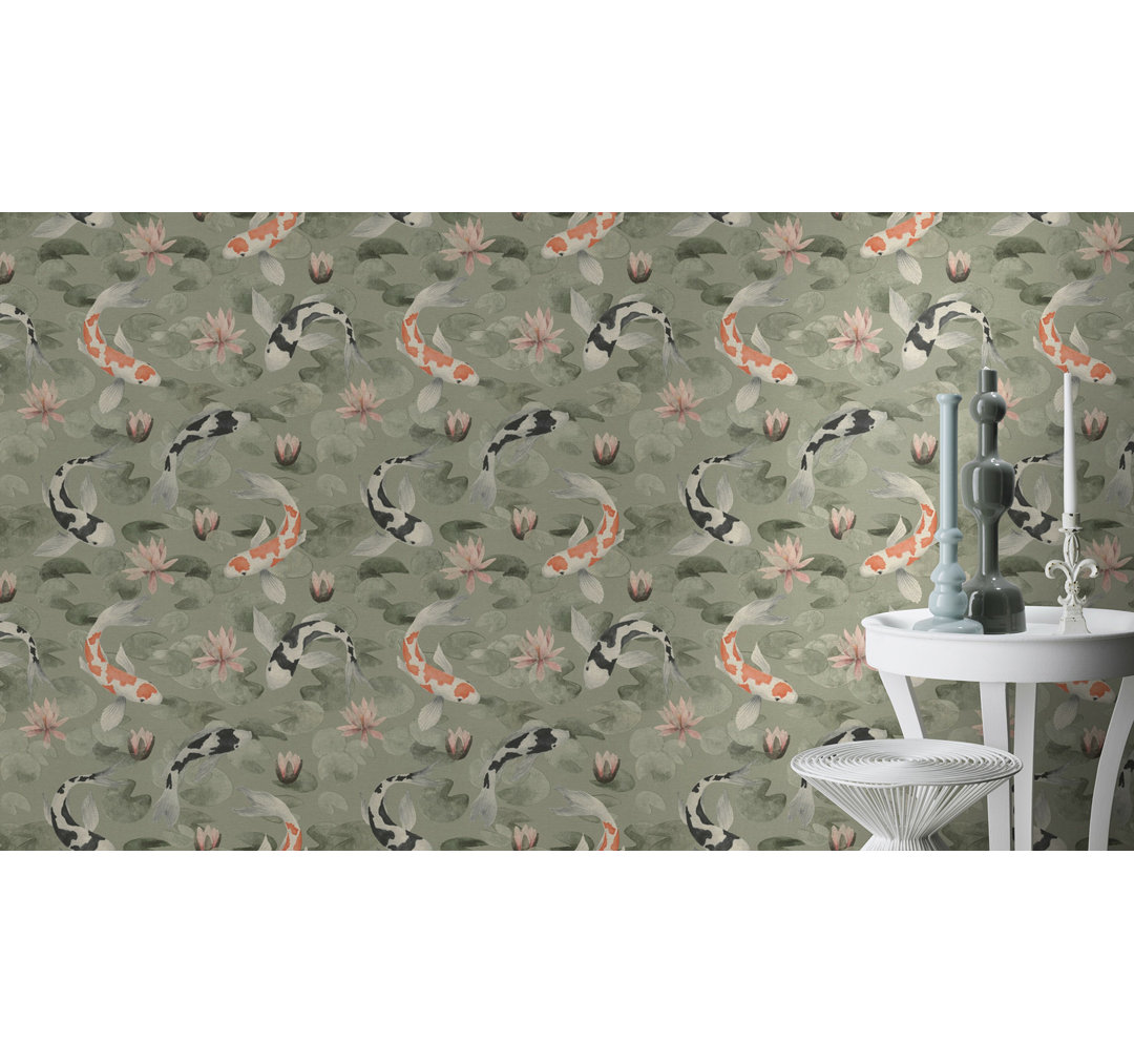 Coll Koi Fish 33' L x 20.9" W Wallpaper Roll Bayou Breeze