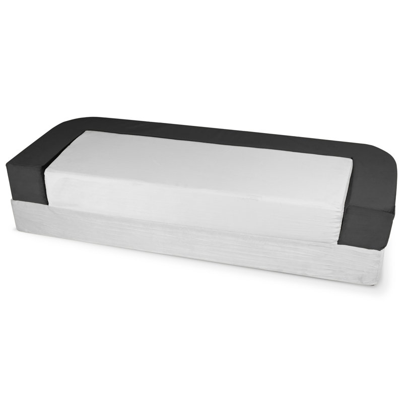 Canapé-lit orthopédique pour animal de compagnie convertible en velours Larry, Gris, Moyen (l 36 po x P 28 po x H 4 po)
