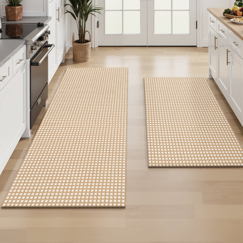 Tapis de cuisine surdimensionné en coton antidérapant (paquet de 2), Rectangle 5 pi x 2 pi