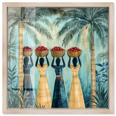 Walk Under Palms Shadowbox Print Modern Coastal Art by Art Remedy