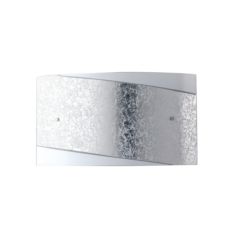 Bianka Glass Flush Mounted Sconce, Silver