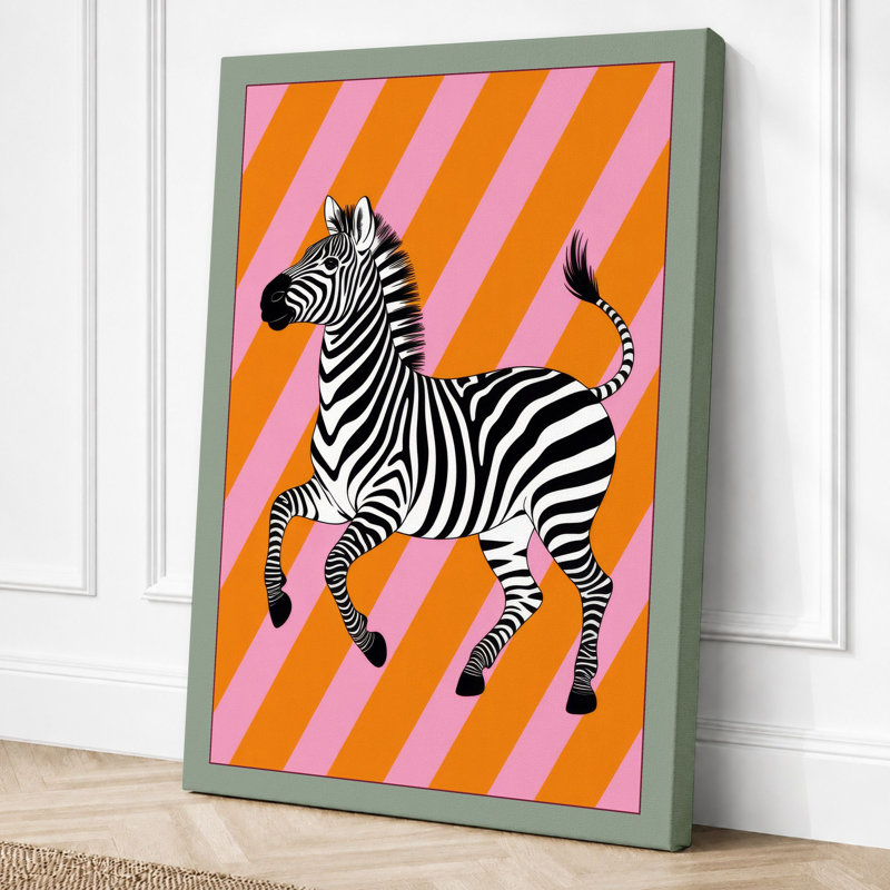Striped Geometry Modern - Print, 30x20 - 76.2 x 50.8 cm, Sage Border
