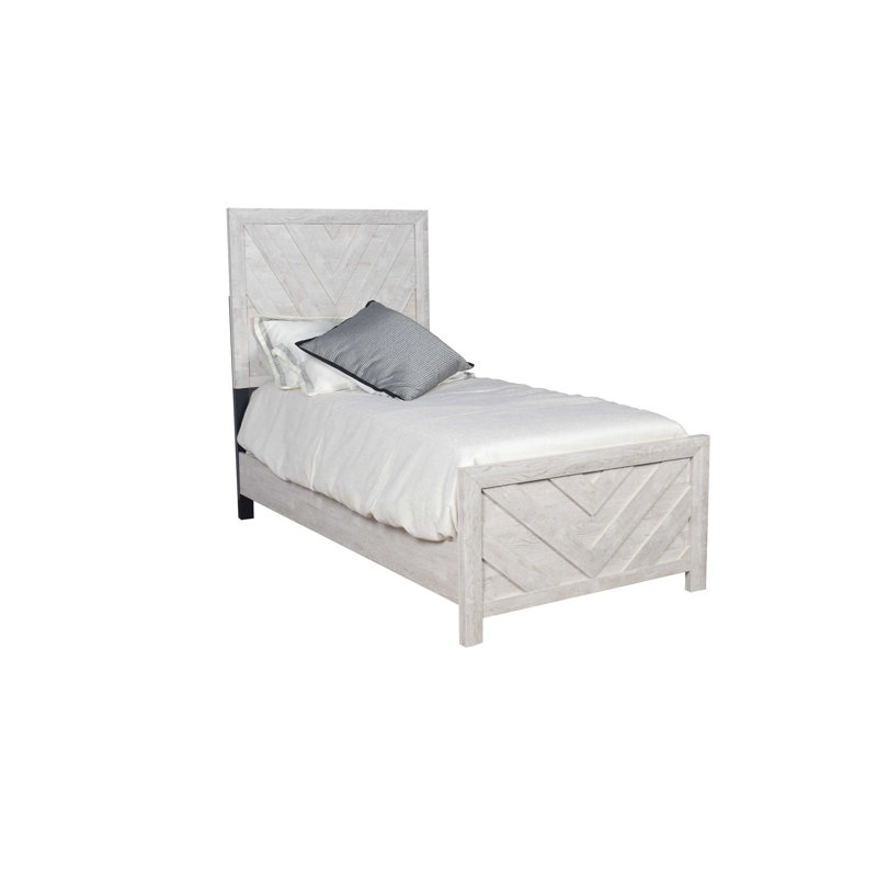 Lit simple contemporain avec tête de lit, lit moderne en bois gris pour chambre à coucher, ajout de qualité