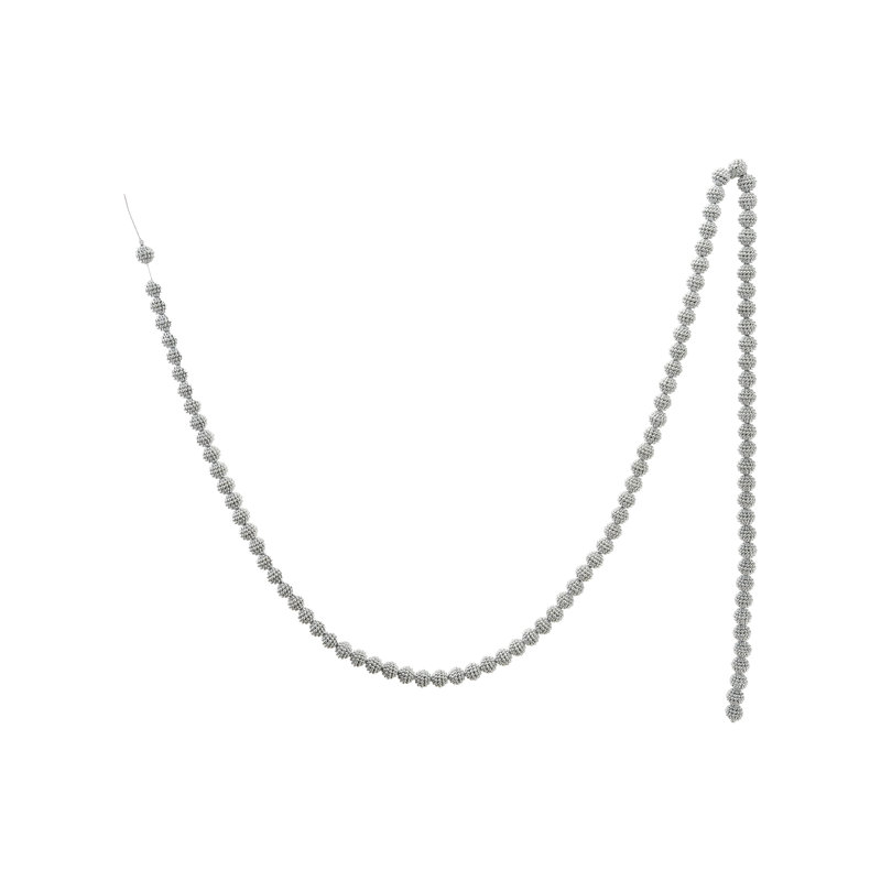 Silver Beaded Ball Garland in Gleaming ABS