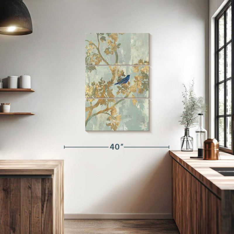 Brampt Perching Blue Bird, 38" H x 24" W