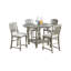Table ronde contemporaine en placage gris, pour des salles à manger élégantes, des espaces ronds modernes et élégants