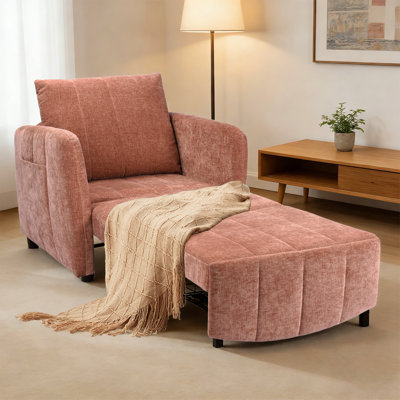 Fauteuil-lit très long convertible 4 en 1 avec mécanisme coulissant
