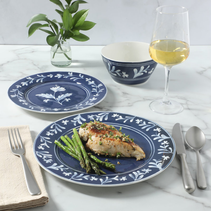 Martha Stewart Maiden Crown 12-Piece Taupe Dinnerware Set – Vegan