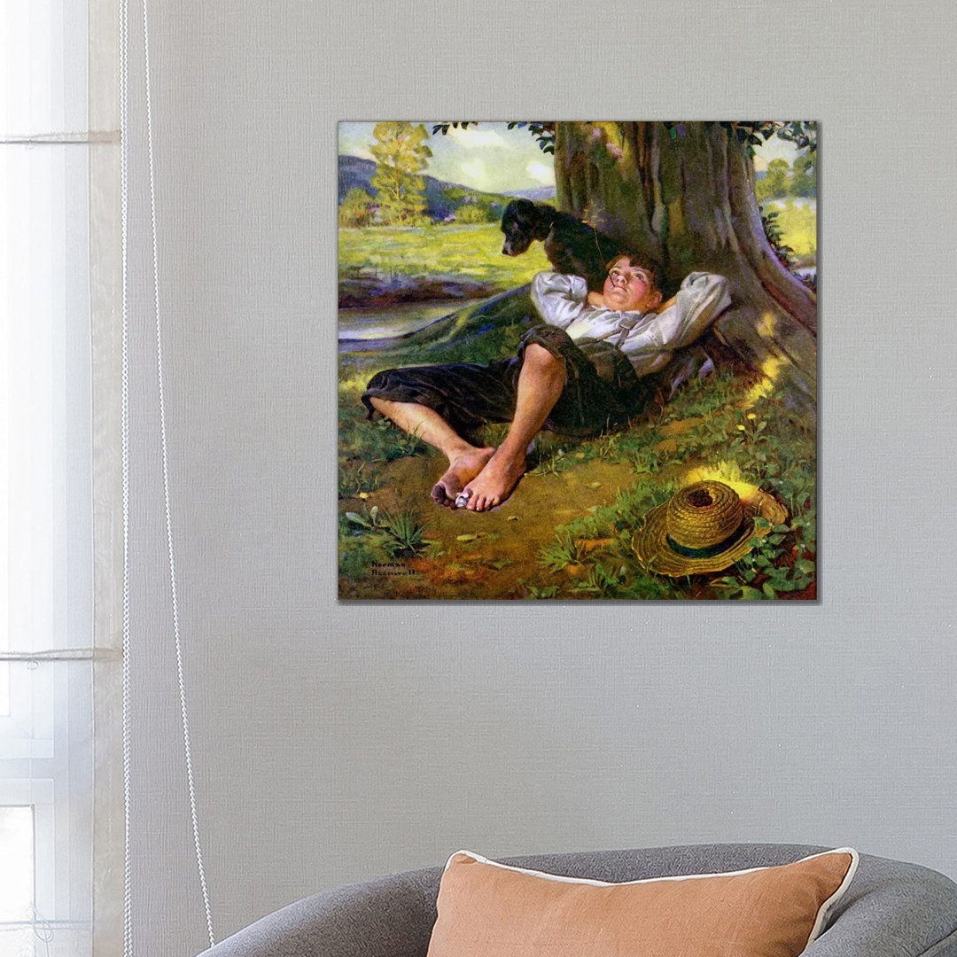 " Barefoot Boy Daydreaming " by Norman Rockwell Vault W Artwork 