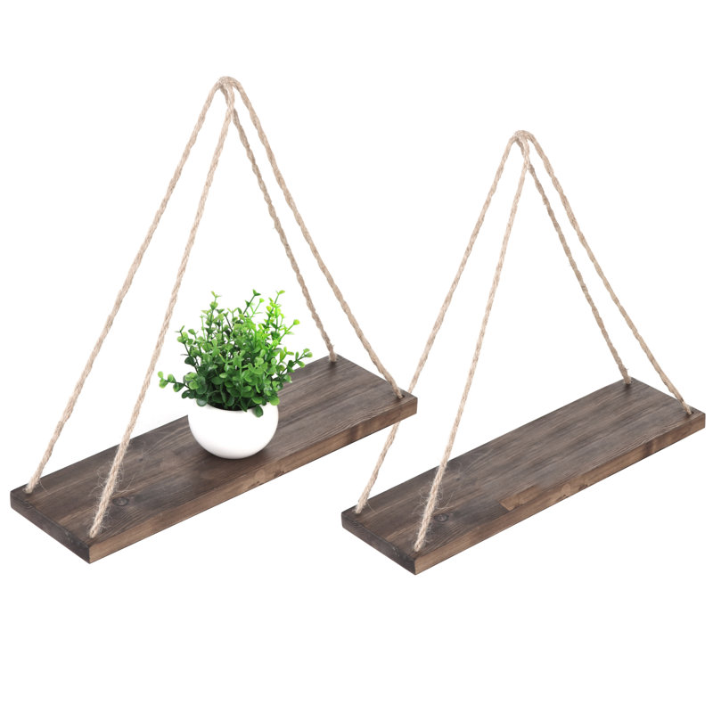 2 Piece Triangle Solid Wood, Brown
