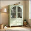 Armoire de rangement avec porte vitrée et 2 tiroirs-879361801