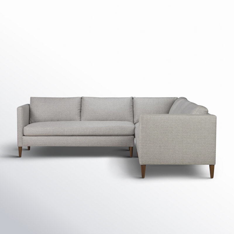 Clifford 3 - Piece Upholstered Custom L-Shape Sectional, Turbo Ash Basketweave