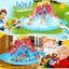 151.97" x 174.02" Inflatable with Water Slide and Air Blower