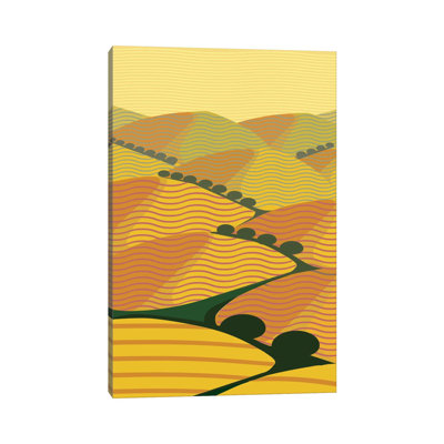 Summer Hills by Charles Harker - Wrapped Canvas Print