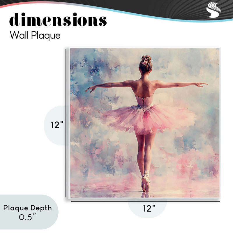 Elegant Ballet Dancer in Motion Wall Plaque, design by Creative Studio
