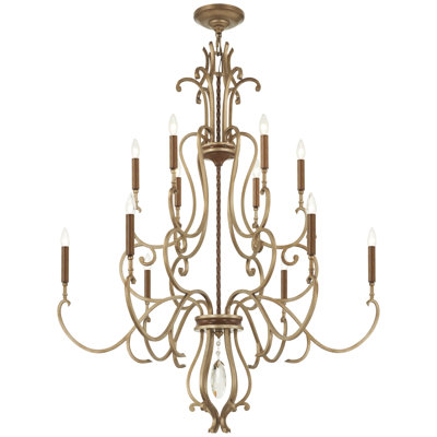 Lustre étagé style bougie à 12 lumières Magnolia Manor
