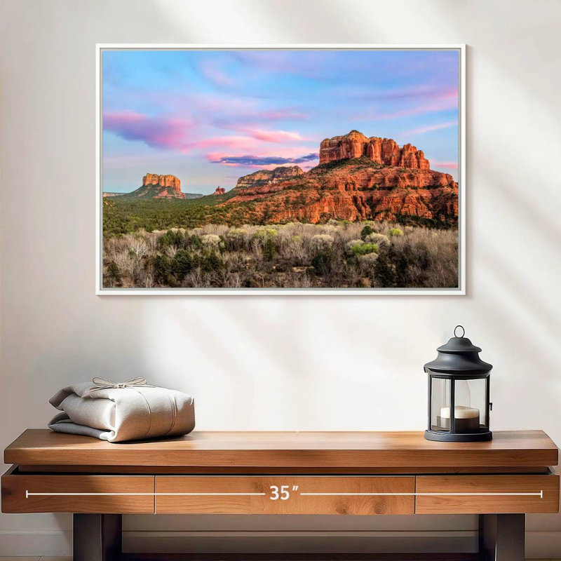 Sedona Rock Formations, Cadre flottant blanc, 25 po x 17 po